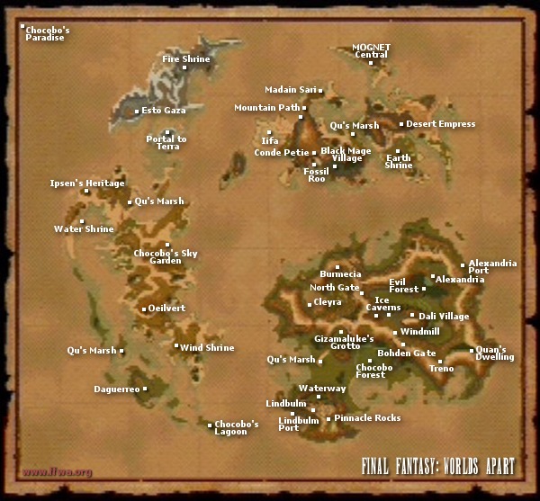 Final Fantasy IX Side Quests: Daguerreo Jegged.com FF IX map Final fant...
